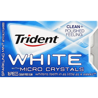 Trident White Gum, Sugar Free, Sparkling Mint