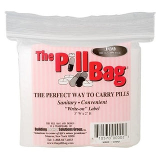 The Pill Bag 100 Count Size 3" X 2" 3 Mil