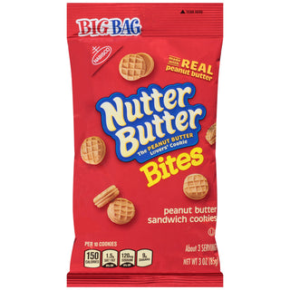 Nutter Butter Bites Peanut Sandwich Cookies Big Bag 3 Oz