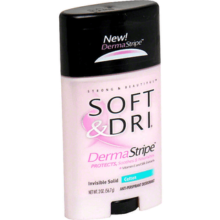 Soft & Dri DermaStripe Anti-Perspirant Deodorant Vitamin E Silk Extracts, Invisible Solid, Cotton