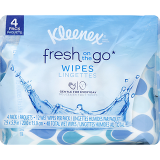 Kleenex Fresh On The Go Moist Wipes, 4 Packs