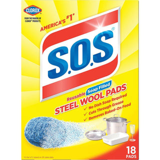 SOS Clorox Reusable Soap Filled Steel Wool Pads