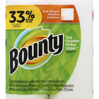 Bounty Full Sheets White Paper Towels 2 Ct Pack
