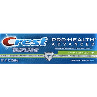 Crest Pro-Health Advanced Extra Deep Clean Energizing Mint Gel Fluoride Toothpaste 3.5 Oz. Box