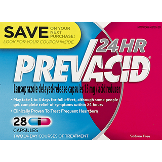 Prevacid 24 Hr Acid Reducer Delayed-Release Capsules 28 Ct Box