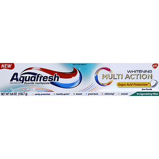 Aquafresh Whitening Multi Action Invigorating Mint Fluoride Toothpaste 5.6 Oz. Box