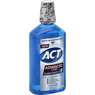 ACT Advanced Care Plaque Guard Mouthwash Frosted Mint 34 Oz
