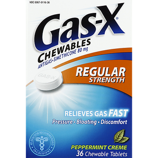 Gas-X Regular Strength Peppermint Creme Chewable Tablets 36 Ct Box