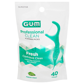 GUM Flosser Picks, Professional Clean, Fresh Mint