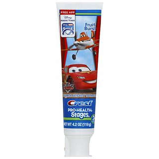 Crest Pro-Health Stages Toothpaste, Fluoride Anticavity, Disney World Of Cars, Fruit Burst