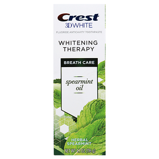 Crest 3D White Whitening Therapy Toothpaste, Spearmint Oil, 4.1 Oz