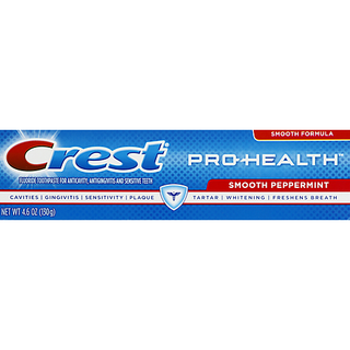 Crest Toothpaste, Fluoride, Smooth Peppermint 4.6 Oz
