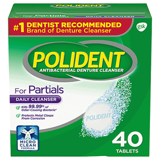 Polident For Partials Antibacterial Denture Cleanser Tablets