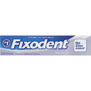 Fixodent Neutral Denture Adhesive Cream With No Added Zinc