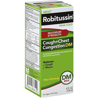 Robitussin Peak Cold Cough + Chest Congestion DM, Maximum Strength, DM Max, Adult