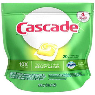 Cascade Dishwasher Detergent, Lemon Scent, Action Pacs