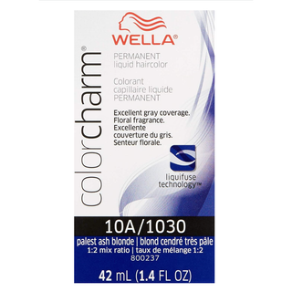 Wella ColorCharm Permanent Liquid Hair Color 10A/Palest Ash Blonde, 42mL