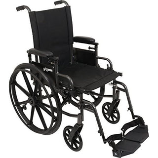 Roscoe Medical ProBasics Ultra Lightweight Wheelchair For Adults - Height Adjustable Seat - Flip Back Heaight Adjustable Desk Arms - Swing-Away Foot Rest, 18" X 16" Seat