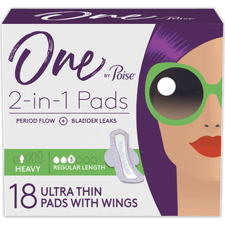 One by Poise Feminine Pads With Wings , Heavy Absorbency