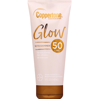 Coppertone Glow With Shimmer Sunscreen Lotion, SPF 50, 5 Oz
