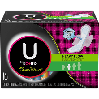 U by Kotex Clean Wear Ultra Thin Pads With Wings, Heavy Flow, Unscented