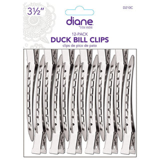 Diane Duck Bill Clips - Black & Gold 3.5" - 12 Pack #D2022