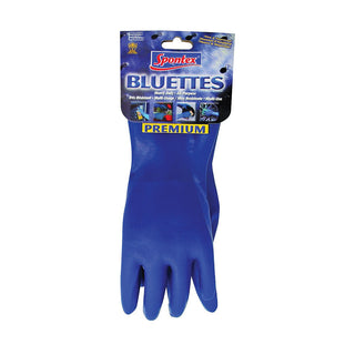 Spontex Small Neoprene Cleaning Gloves 1 Pk Blue Cotton Lined Heavy-duty