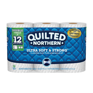 Quilted Northern Ultra Soft & Strong Toilet Paper, 6 Double Rolls, Bath Tissue