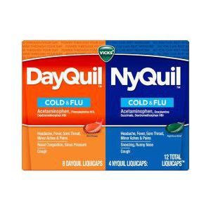 DayQuil NyQuil Cold & Flu Relief 12 Total LiquiCaps Exp 07/2022