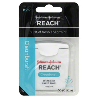 Reach Clean Burst Dental Floss, Waxed, Cleanburst, 55 Yard