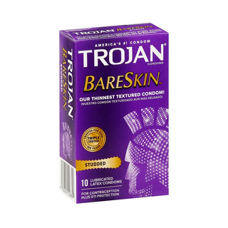 Trojan Studded Bareskin Premium Lubricated Latex Condoms