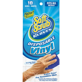 Soft Scrub Spontex 76192 Disposable Gloves, Vinyl, White