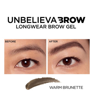 L'Oréal Paris Unbelieva-Brow Waterproof Tinted Eyebrow Gel – Warm Brunette, Longwear, Smudge-Proof