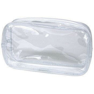 Kingsley Clear Vinyl Zippered Cosmetic Bag Carry Case Travel Makeup