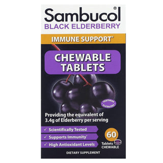 Sambucol Black Elderberry, Immune Support, 60 Chewable Tablets