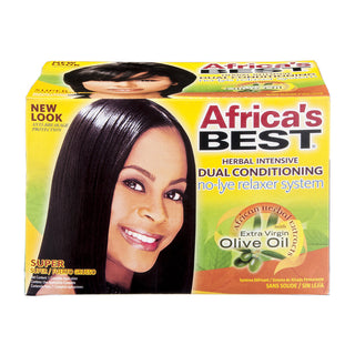 Africa's Best No Lye Relaxer System, Dual Conditioning, Super, Herbal Intensive