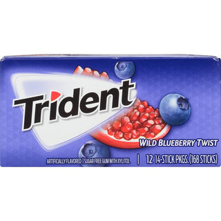 Trident Wild Blueberry Twist Sugar Free Chewing Gum 14 Stick Pack