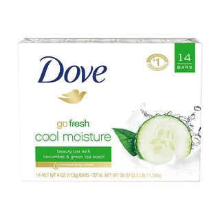 Dove Cool Moisture Refreshing Beauty Bar Soap, 4.25 oz, 6 Bars