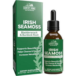 Country Farms® Irish Sea Moss with Bladderwrack & Burdock Root – 2 oz Liquid Drops