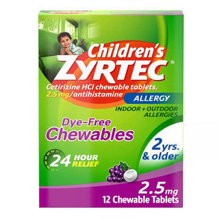 Zyrtec 24 Hour Children S Allergy Chewable Tablets Grape