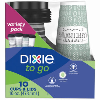 Dixie To Go 16oz 10ct Cups & Lids
