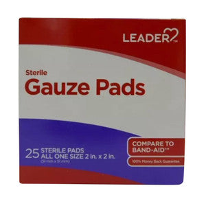Leader Sterile Gauze Pads 2*2 In All One Size