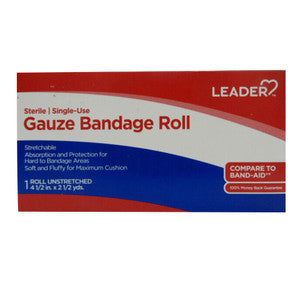 Leader Sterile Single Use Gauze Bandage Roll