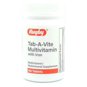 Rugby Tab A Vite Multivitamin With Iron Tablets