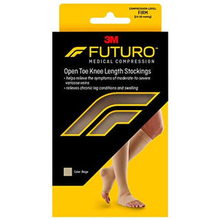 Futuro Open Toe Knee Length Stockings, Small, Firm, Beige, 1 Pair