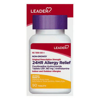 Leader Health Care Allergy Relief, 24 Hr, Non Drowsy, Original Prescription Strength, Tablets