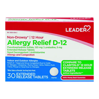 Leader Allergy Relief D-12 Extended Release Tablets Non-Drowsy, 30ct