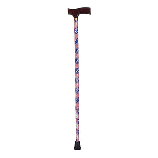 DMI Lightweight Adjustable Foot Cane With Derby Top In Patriotic