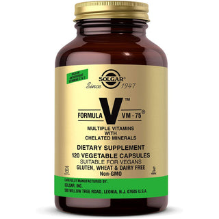 Solgar Formula V, VM-75, Multiple Vitamins With Chelated Minerals, 120 Vegetable Capsules