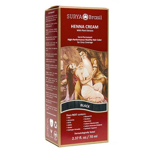 Surya Brasil Henna Cream Semi Permanent Hair Color Black 2.37 Oz